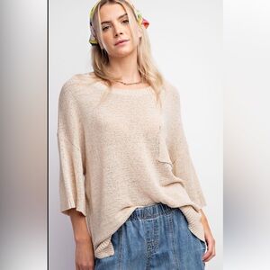 801 ❤️EASEL PLUS LIGHTWEIGHT SWEATER KNIT LOOSE FIT TOP